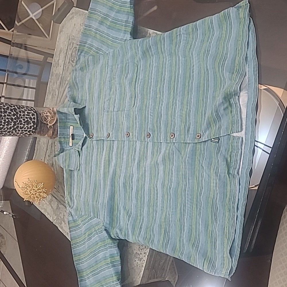 TOMMY BAHAMA BAMBOO HAWAIIAN CAMP BUTTON DOWN SILK SHIRT  large